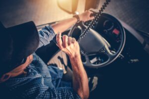 Truck driver on the road