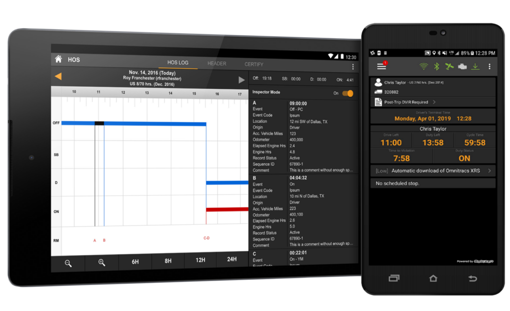 Omnitracs XRS Mobile and Tablet ELD