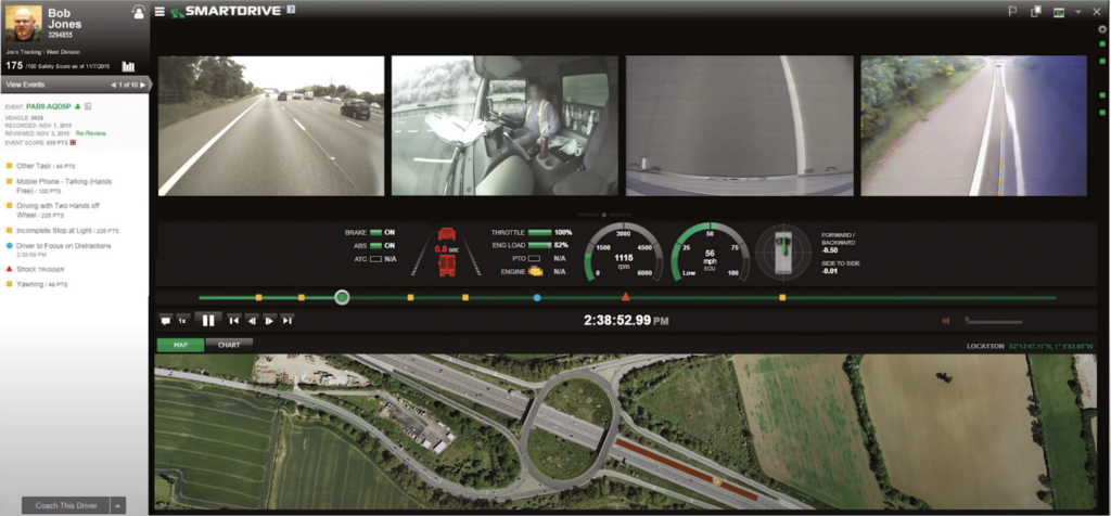 Omnitracs SmartDrive online application for the Video-Based Safety Dash Camera