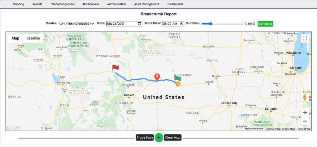 View Breadcrumb Report with GPS Tracker