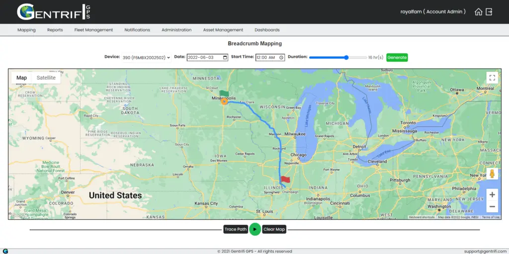 Breadcrumb Report Map Portal