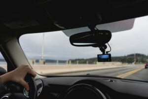 dash cam installed into a car